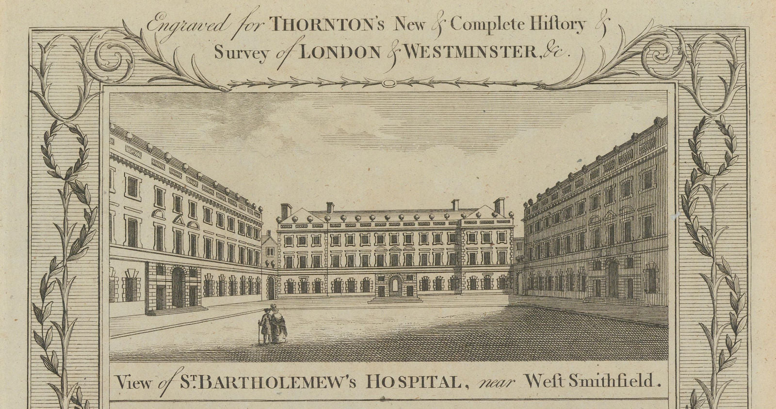 View of Saint Bartholomew's Hospital, Smithfield, London. Barts. THORNTON 1784